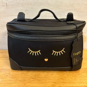 Vegan Cat Makeup Black and Gold Women's Bag NWT